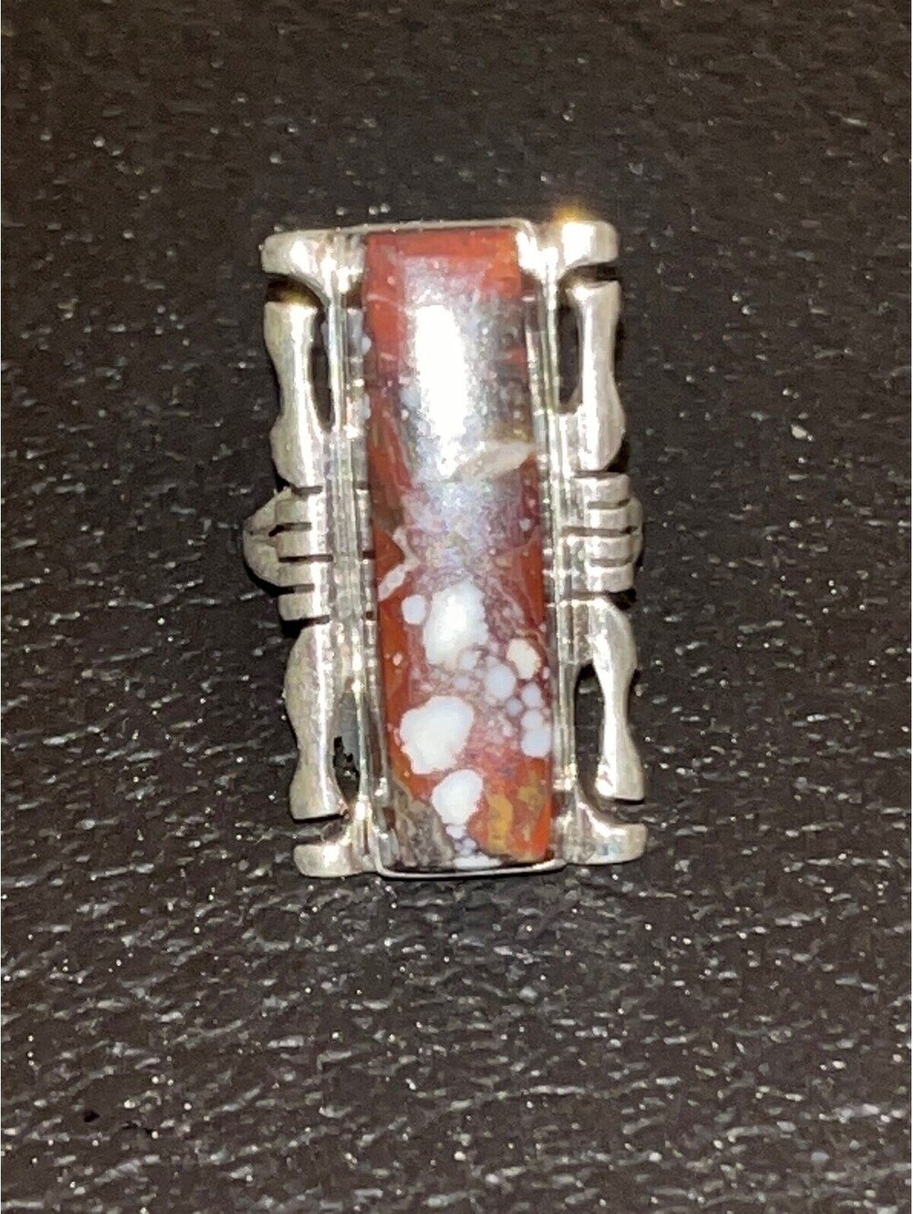 Navajo handmade inlay wild horse sterling silver ring size 8